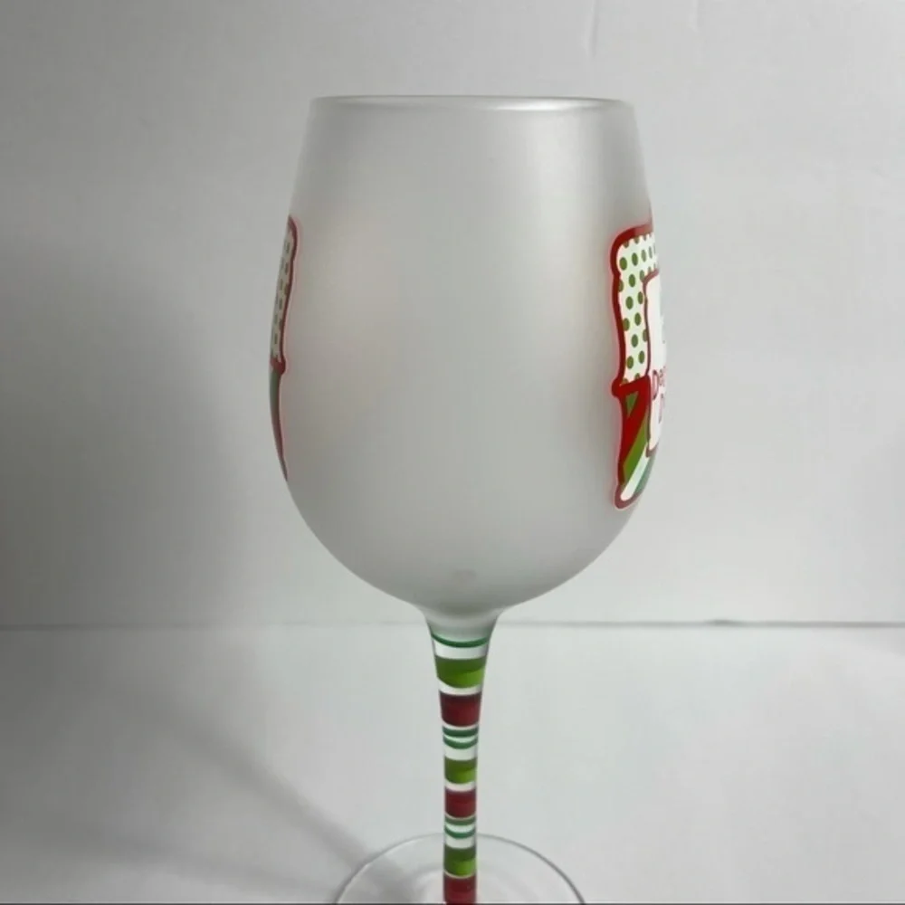 Naughty or Nice Wind Glass Christmas Wine Glass